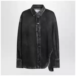 The Attico Black washed denim shirt