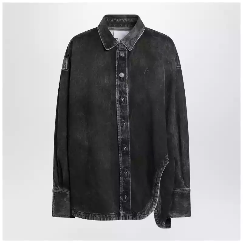 The Attico Black washed denim shirt