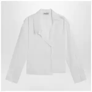 The Attico White asymmetric cotton shirt