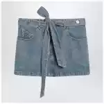 The Attico Light blue denim mini skirt
