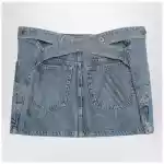 The Attico Light blue denim mini skirt