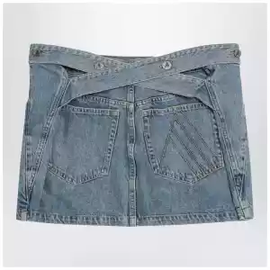The Attico Light blue denim mini skirt