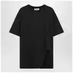 The Attico Black washed T-shirt with shaped hem
