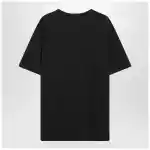 The Attico Black washed T-shirt with shaped hem