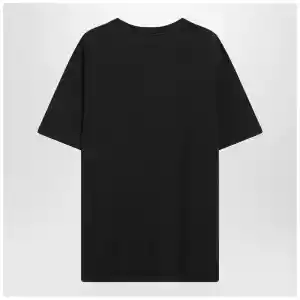 The Attico Black washed T-shirt with shaped hem