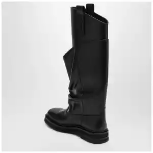 The Attico Black leather La Passeggiata boots