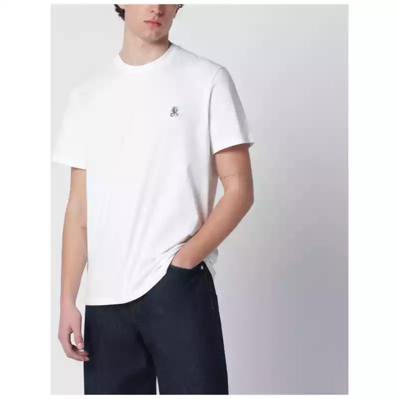 Parajumpers White regular-fit T-shirt with logo patch