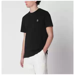 Parajumpers Black regular-fit T-shirt with logo patch