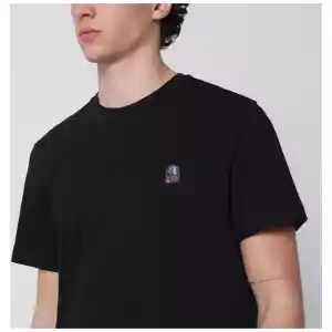 Parajumpers Black regular-fit T-shirt with logo patch