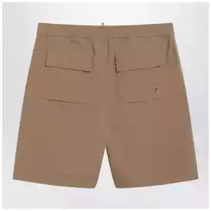 Moncler Grenoble Beige technical froissé Bermuda shorts