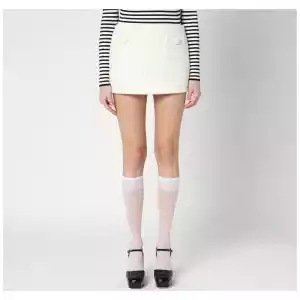 Marc Jacobs Ivory textured tweed mini skirt