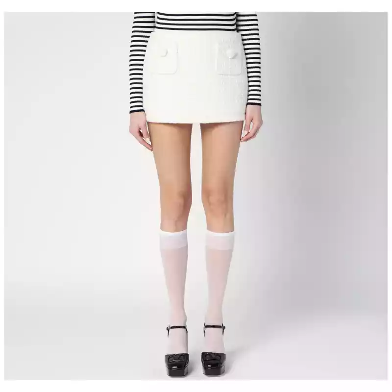 Marc Jacobs Ivory textured tweed mini skirt