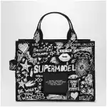 Marc Jacobs The Tote Bag medium black with punk lettering