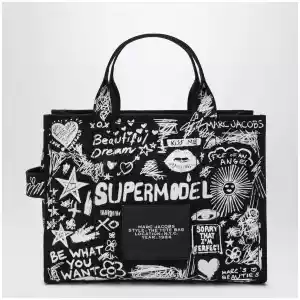 Marc Jacobs The Tote Bag medium black with punk lettering