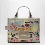 Marc Jacobs The Tote Bag medium beige with punk lettering