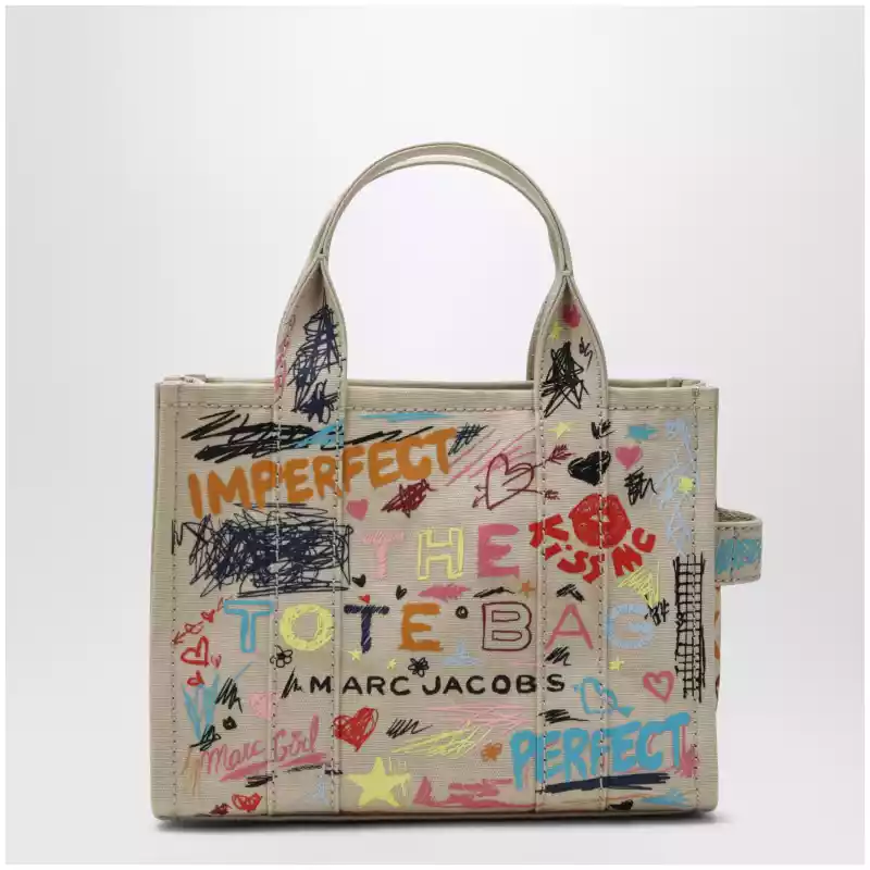 Marc Jacobs The Tote Bag small beige with punk lettering