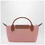Longchamp Le Pliage Original pink tea-coloured clutch bag