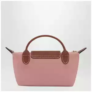 Longchamp Le Pliage Original pink tea-coloured clutch bag