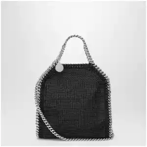 Stella McCartney Falabella mini tote bag in black crystal mesh