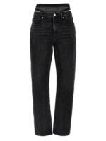 Denim X Alexander Wang Slit Hem Prestyle Hotfix Mesh Undie Jeans