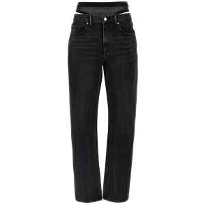 Denim X Alexander Wang Slit Hem Prestyle Hotfix Mesh Undie Jeans
