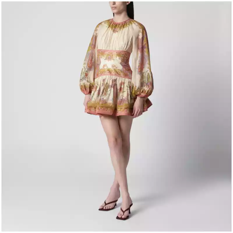 ZIMMERMANN Indra mini dress with floral motif