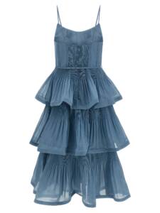 Zimmermann Pleated Tiered Midi Dress
