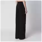 Stella McCartney Black wool trousers with floral embroidery