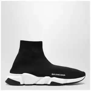 Balenciaga Black mesh and white Speed Sneakers