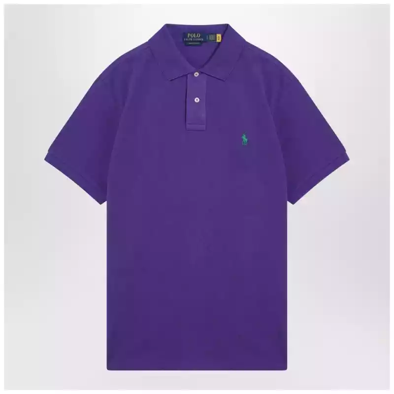 Polo Ralph Lauren Purple cotton Custom Slim-Fit polo shirt