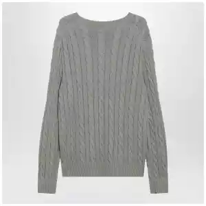 Polo Ralph Lauren Grey-green cotton cable-knit sweater