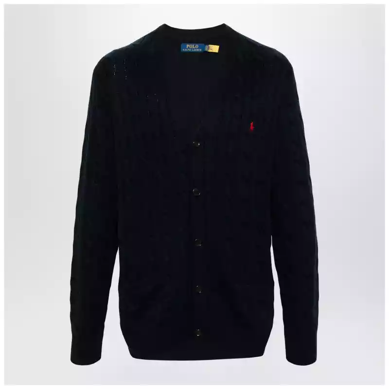 Polo Ralph Lauren Navy blue cable-knit cotton cardigan
