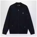 Polo Ralph Lauren Navy blue zip-up cotton-blend sweatshirt