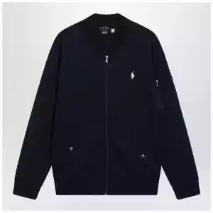 Polo Ralph Lauren Navy blue zip-up cotton-blend sweatshirt