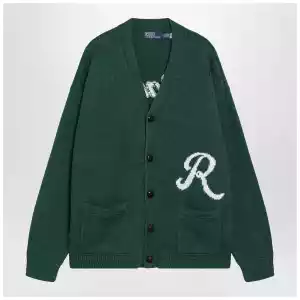 Polo Ralph Lauren Forest green cardigan with Ralph logo