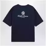 Polo Ralph Lauren Navy Blue Relaxed-Fit T-Shirt With Logo Prints