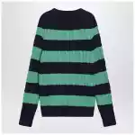 Polo Ralph Lauren Navy blue/green striped cable knit sweater