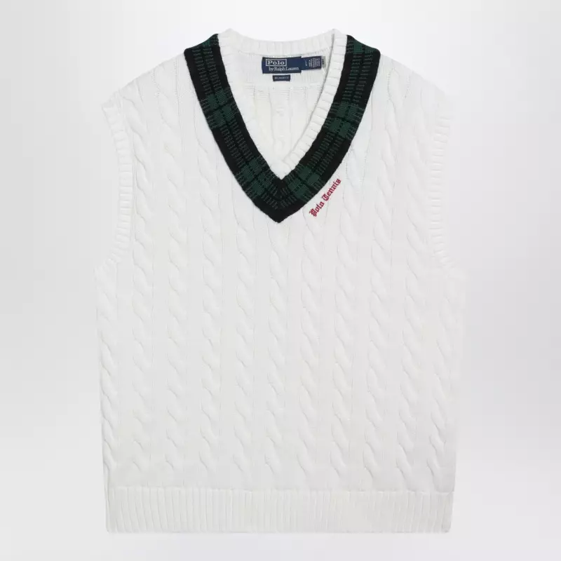 Polo Ralph Lauren Cream cable-knit Relaxed-Fit vest