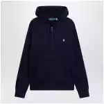 Polo Ralph Lauren Navy blue cotton cable-knit zip-up cardigan