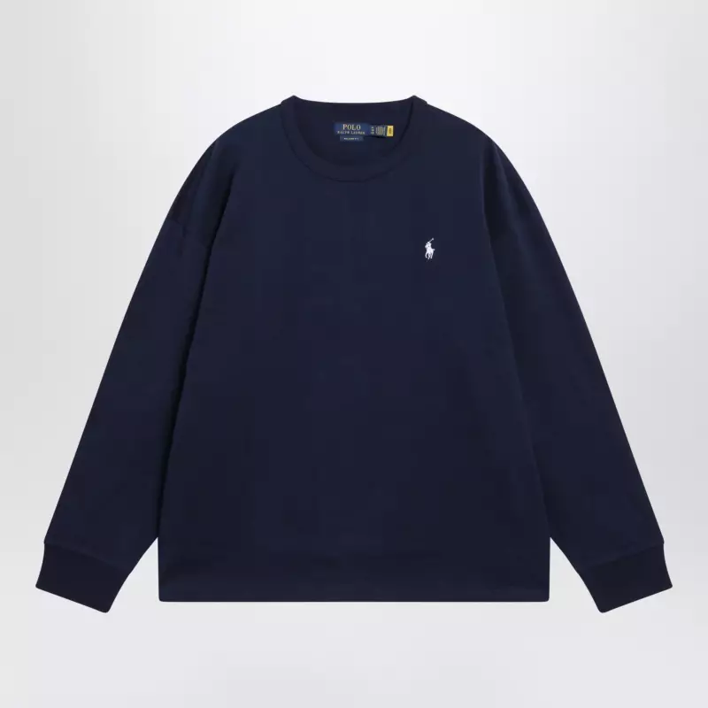 Polo Ralph Lauren Navy cotton Relaxed-Fit crewneck sweatshirt