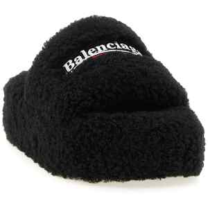 Balenciaga Furry Platform Slides
