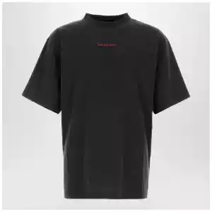 Balenciaga Light blue medium-fit T-shirt with logo