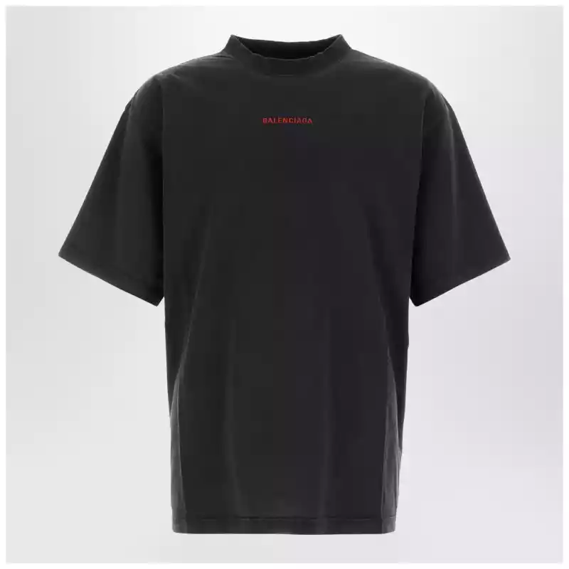 Balenciaga Light blue medium-fit T-shirt with logo