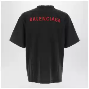 Balenciaga Light blue medium-fit T-shirt with logo