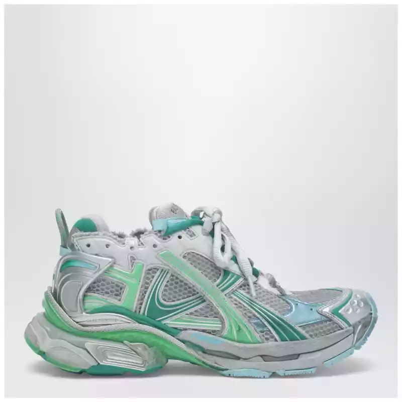 Balenciaga Runner Sneakers in grey, green and blue