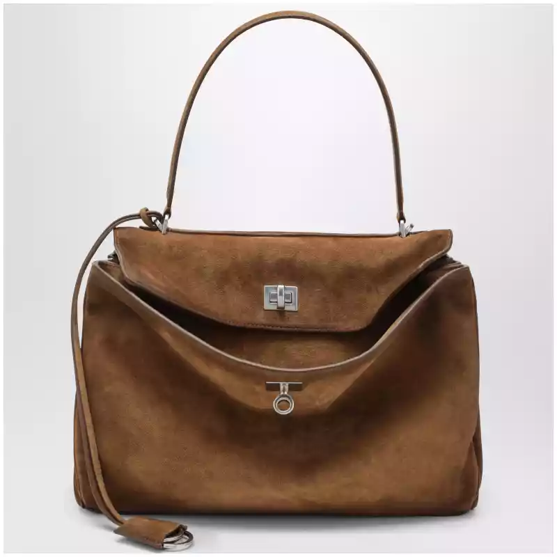 7897722AB4G_S_BALEN-2533.a Balenciaga Rodeo medium beige suede bag