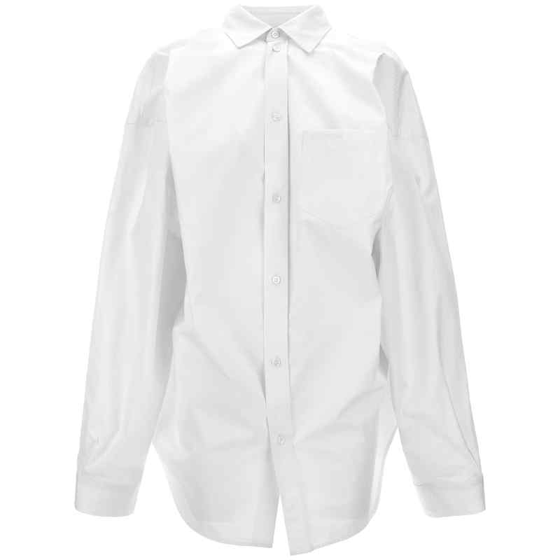 Balenciaga Asymmetric Shirt With Logo Embroidery