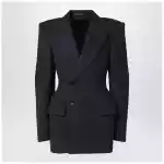 Balenciaga Grey double-breasted cashmere jacket