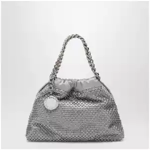 Stella McCartney Black Falabella Mini drawstring bag with drawstring closure