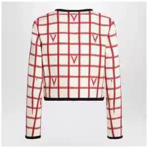 Valentino Ivory jacket with Check Vlogo pattern